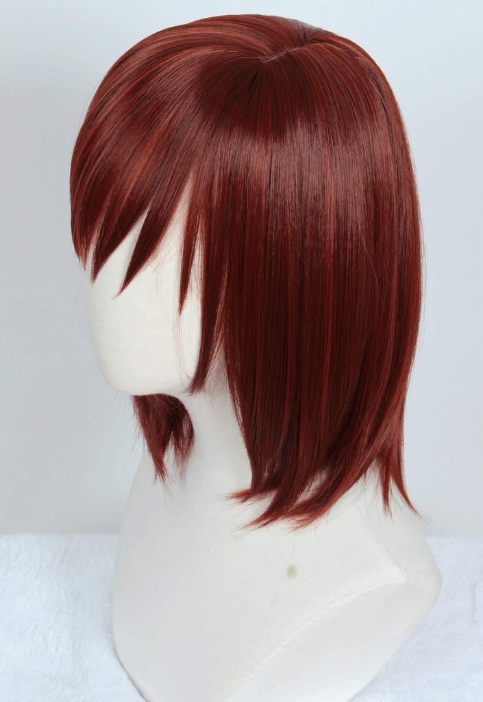 Linfairy Cosplay Wig, Heat Resistant, Costume Accessory, Dark Red