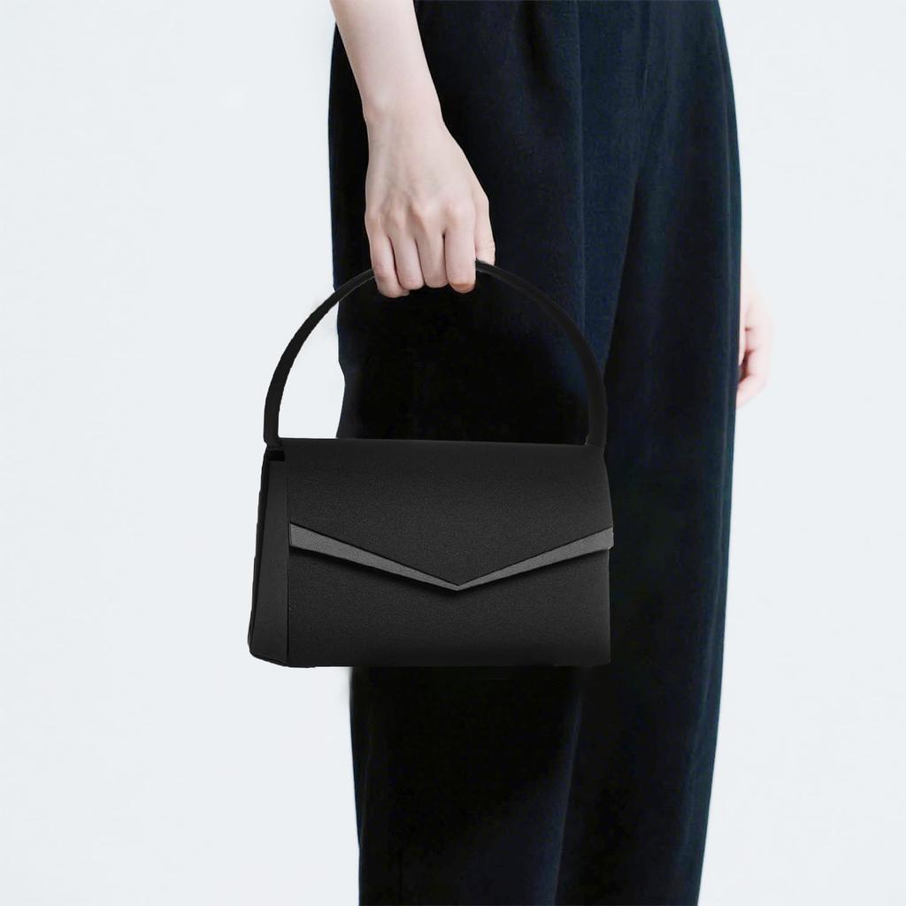 Gruina Black Formal Bag, Lightweight, Black, Perfect for Weddings, Funerals, Entrance Ceremonies, Graduations, Funerals, and School Events (Black A)