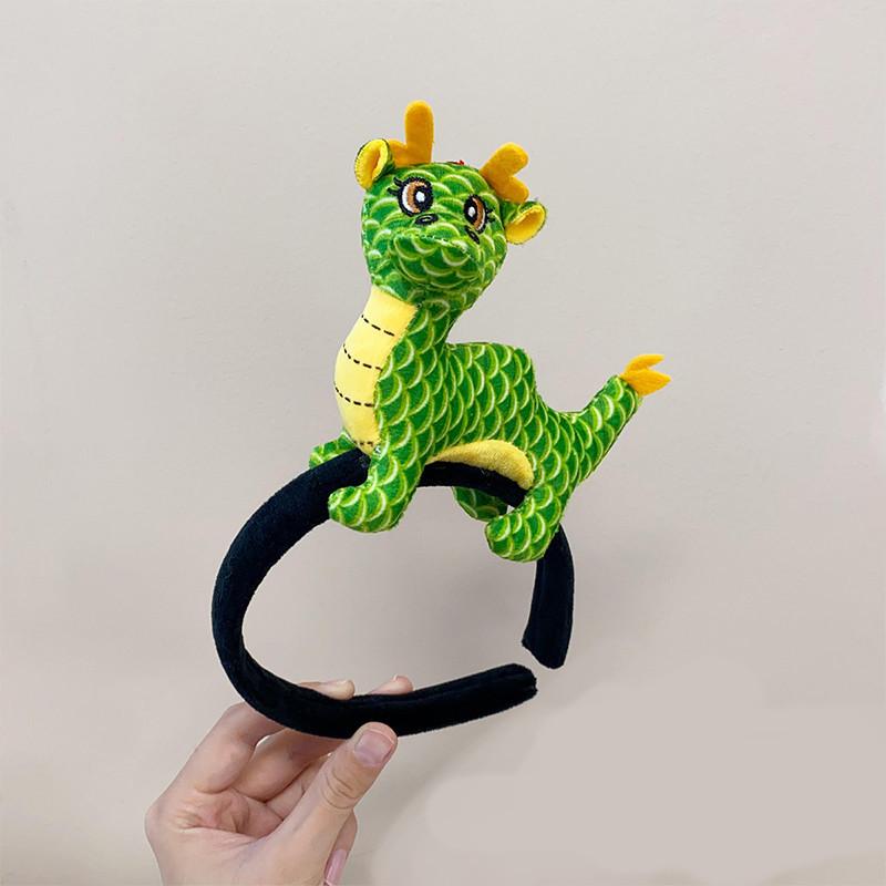 Lovely Zodiac Dragon Hair Hoop Dragon Year Headpiece Handmade Fluffy Cartoon Headband