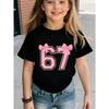 Summer Girls Kids Summer ShortSleeve TShirt  67 Stylish Comfortable Round Neck TShirt Cute Childrens Birthday Gift Pink Tops