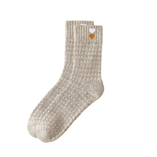 Fleece-Lined Winter Socks Women Warm Thickened Boot Socks Ribbed Casual Thermal Crew Socks for Daily Wear Christmas Gifts