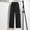 MODIQUE Vår Sommer Plus Size Ny Dame Løst Lang Lin Rett Bukser Joggebukser Dame Casual Basics Ankellange bukser med vidde ben