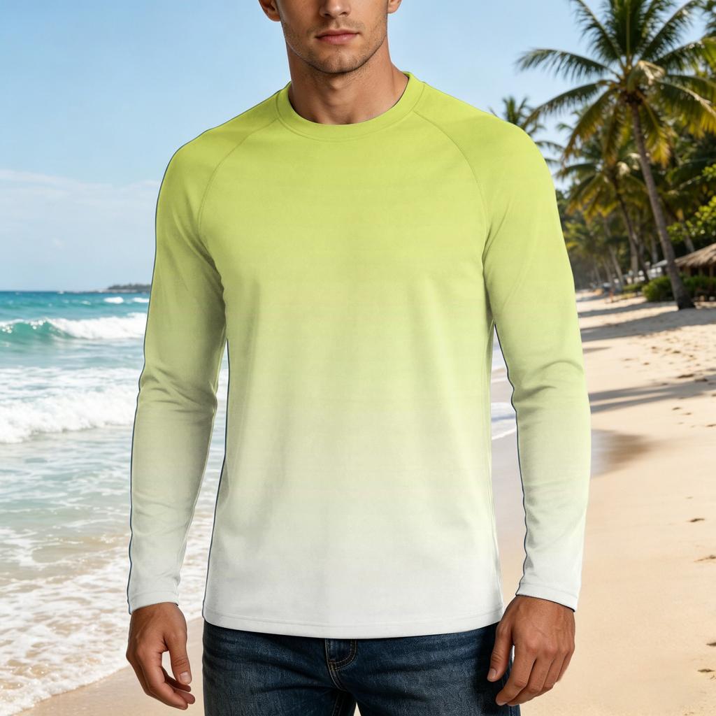 Herren UPF50+ Sonnenschutzshirt Langarm Leichtes Stretchgewebe Outdoor UV-beständiges Oberteil für Sport und tägliches Tragen