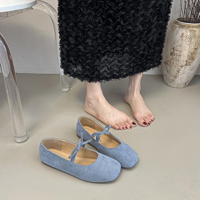 New Flat-bottomed Retro Bow Mary Jane Shoes Children's Shallow Mouth Ballet Single Shoes Grandma Shoes