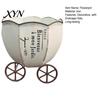 Decorative Flower Pot Retro Pumpkin Cart Planter, Metal Flowerpot with Drainage Hole, Stylish Indoor Planter Plant for Outdoor Home Garden Balcony