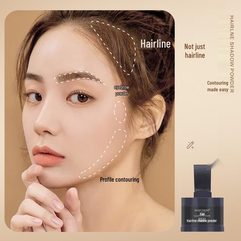 Meiqier Waterproof Hairline Contouring Powder Pen: Conceal High Foreheads, Sculpt Temples, and Fill Hairline with Genuine Hair Filler.