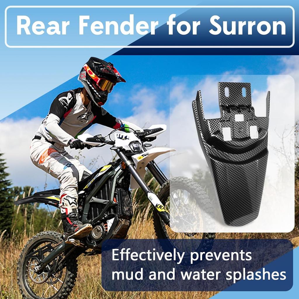 Rear Fender for Surron, Imitation Carbon Fiber Parts for Surron Light Bee X/S Segway X160 X260, Short Back Fender Protector for Electric Mountain