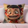 Chinese Anim Nezha Pillow Case Pillowcase Ultra Soft Skin Friendly Fabric Cloud Like Comfort & Concealed Zipper