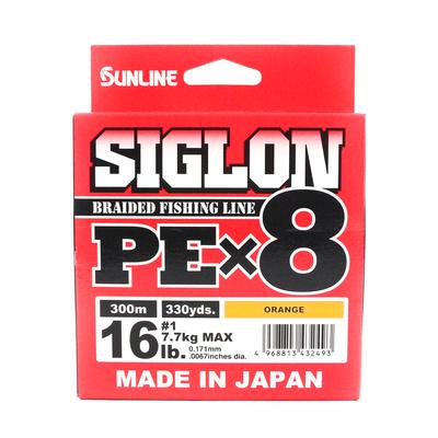 Sunline PE Linha X8 Siglon 300M PE 1 16LB Laranja (2493)