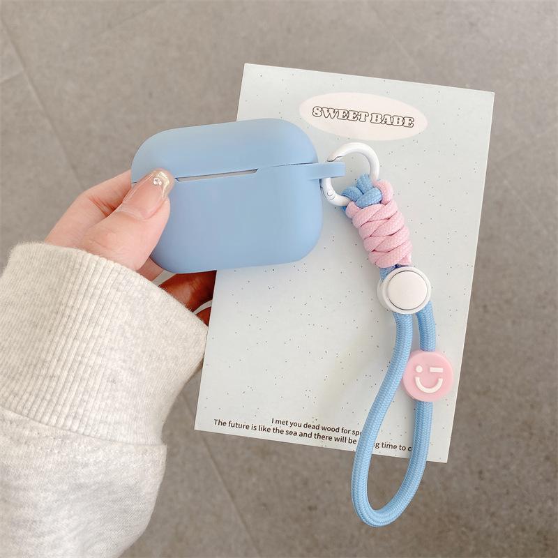 Simple Smiley Face Hand Rope for AirPods Pro1 Generation Protective Cover 1 Generation Pro1 Generation Apple Bluetooth Headset Case