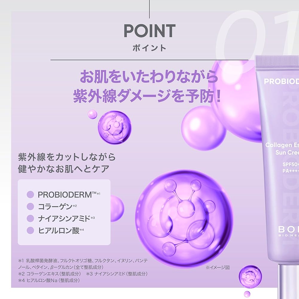 Boh Probioderm Collagen Essence Sunscreen SPF50+ PA++++ 50ml with Niacinamide and Hyaluronic Acid