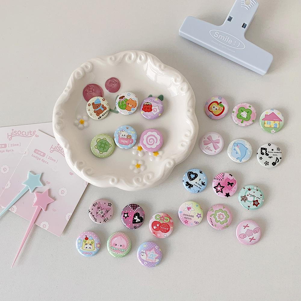 Metal Brooch Set Mini Cute Backpack Badges Cartoon Badge Set Colorful 25mm Badge For Backpack Gift Clothes