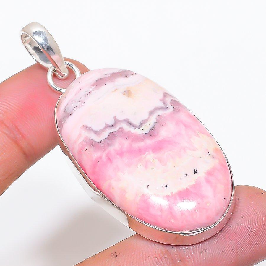 Natural Rhodochrosite Gemstone 925 Sterling Silver Jewelry Pendant 2.44  AP-14232