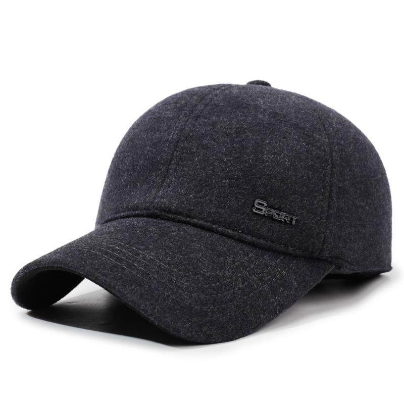 

Men s Autumn Winter Baseball Cap Middle-Aged and Elderly Warm Hat Ear Protection Cotton Cap