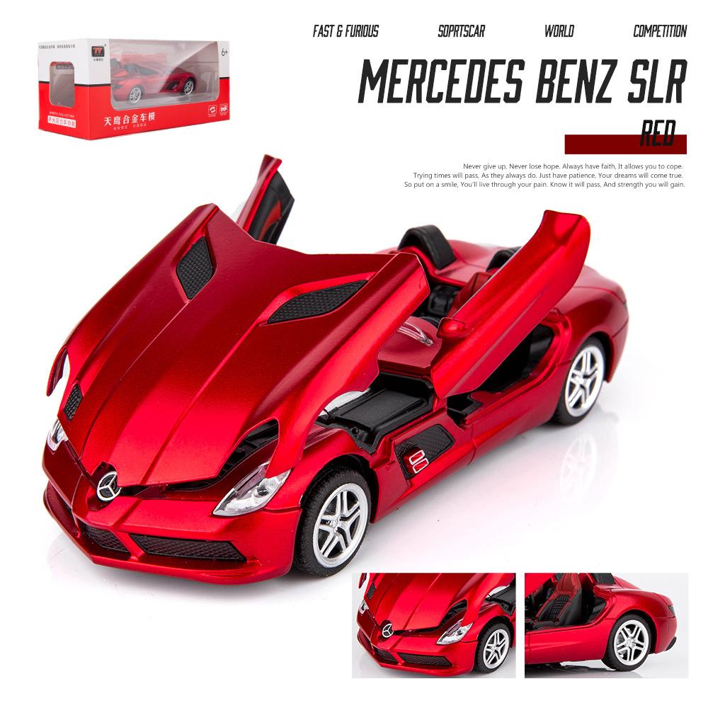 Modello di auto sportiva in lega Benz SLR Roadster 1/32, pressofuso, in metallo, giocattolo, modello di auto, simulazione, suono, luce, collezione, regali per bambini
