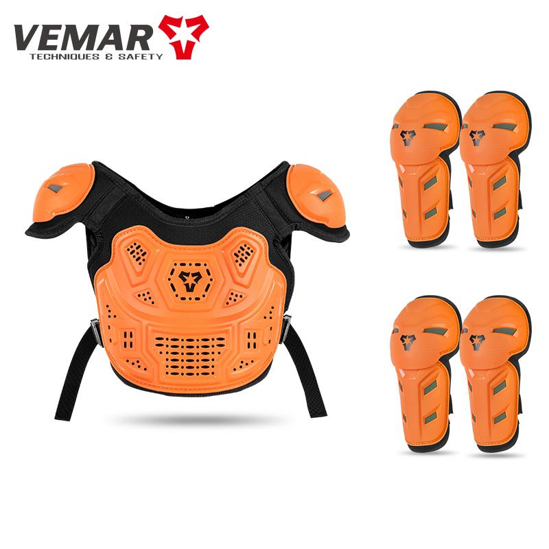 Kids Motorcycle Riding Body Armor/Elbow Knee Protector Children Motocross Back Vest Chest Off-Road Moto Cycling Protective Gear