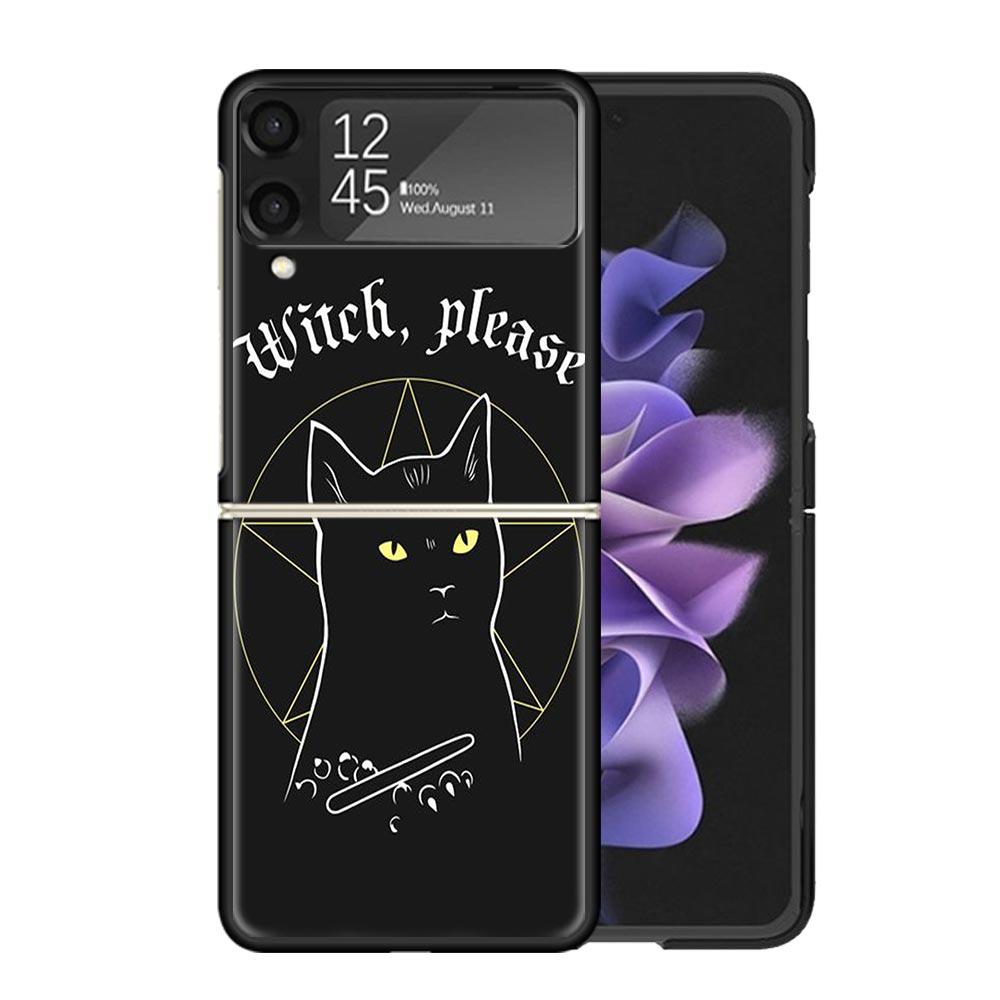 

Witch And Cat Colorful Cute Clear Phone Case For Samsung Z Flip 7 6 5 4 3 Galaxy ZFlip7 ZFlip6 ZFlip5 ZFlip4 ZFlip3 5G Print Cov Samsung Z Flip 4