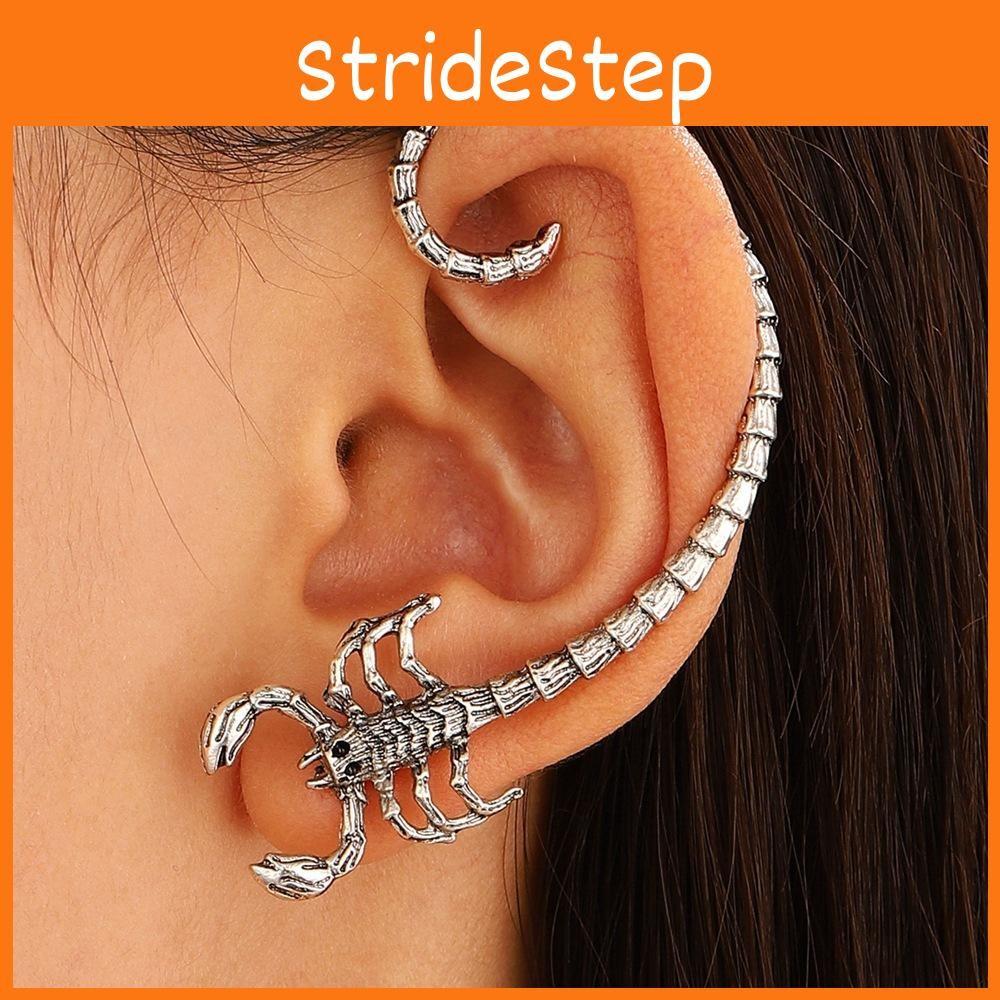 Punk Scorpio Animal Cuff Earrings For Women With Black Plated Alloy Jewelry
