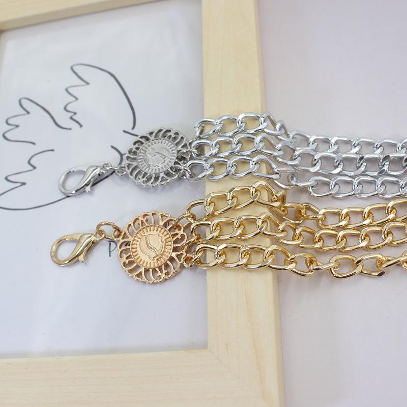 Metal waist chain, women's dress, ins style popular decorative chain, adjustable waist belt