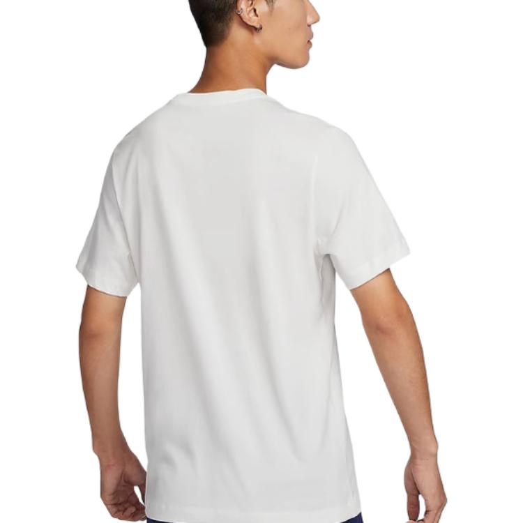 Nike Sportswear Letter Brand Logo Design Breathable Comfortable Pullover Short Sleeve T-Shirt Men T-Shirts Sail FZ5398-133