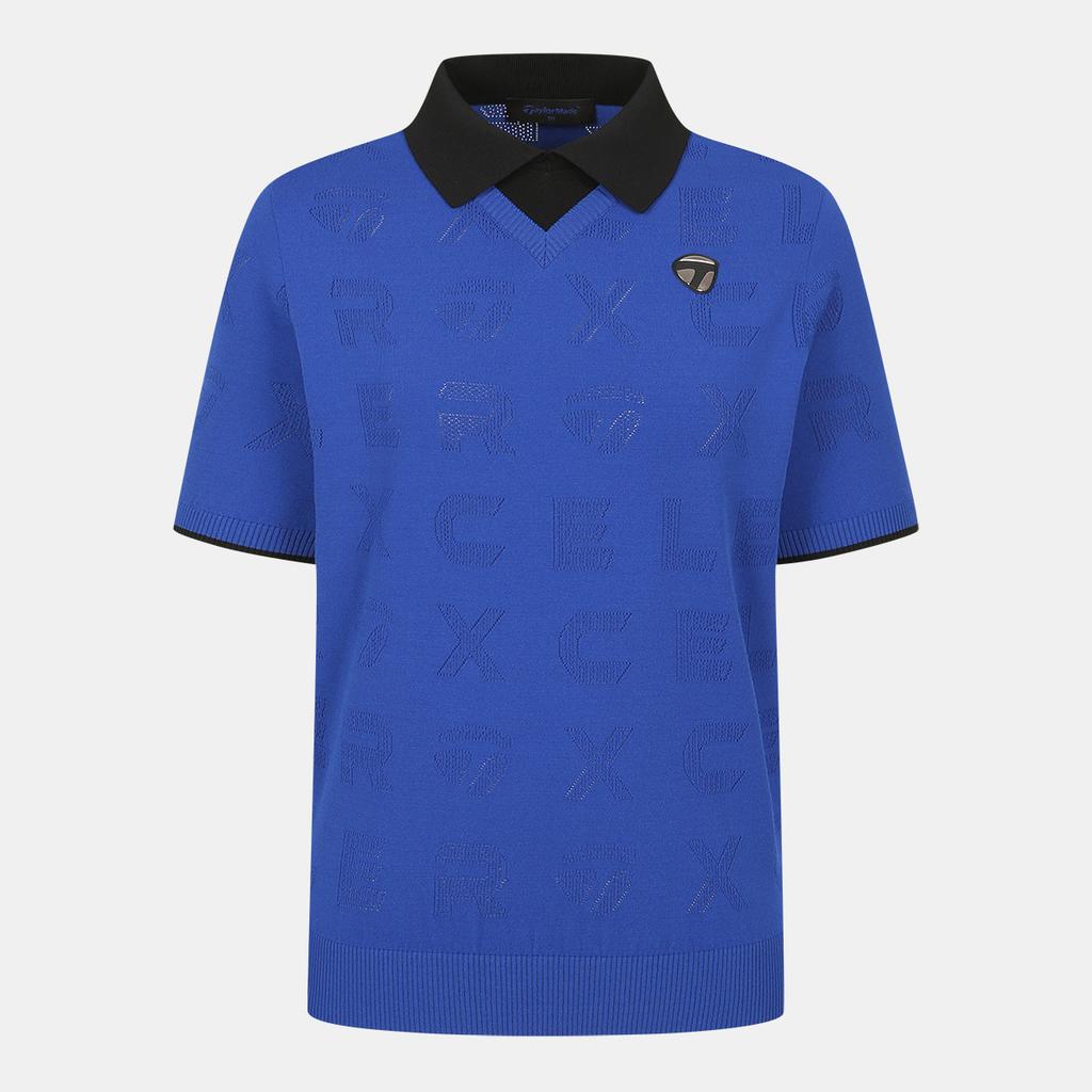 TAYLORMADE APPAREL 26Ss Women'S All-Over Lettering Collar Short Sleeve Knit T8031S66122-907