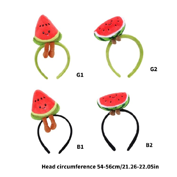 Makeup Hair Headband with Plush Watermelon Accent Soft Costume Accessory Face Washing Hair Hoop for Kids Adults and Event