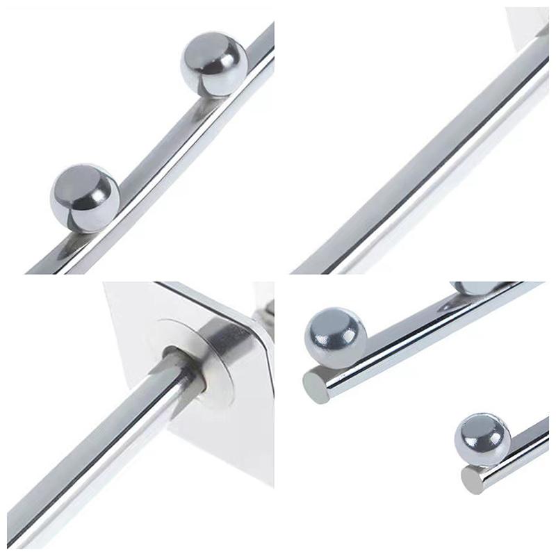 Supermarket Clothing Store Stainless Steel Card Square Tube Hook Dormitory Home Balcony Clothes Hook Beaded Shelf Hook