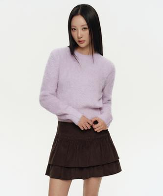 MUSINSA STANDARD WOMAN Women'S Fuzzy Crew Neck Knit [Lavender]