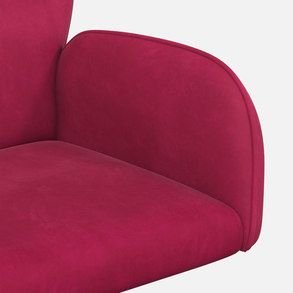 Swivel Chair 54 x 55 x 90 cm Wine Red Velvet