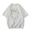Women's Retro Graffiti Cotton T-Shirt - Chic Hong Kong Style 2025