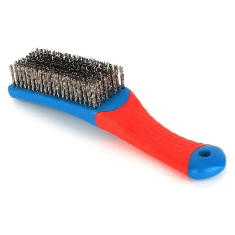 Heavy Duty Stainless Steel Wire Brush with Comfortable Plastic Handle for Rust Welding Slag Dirt Paint Removal Tool
