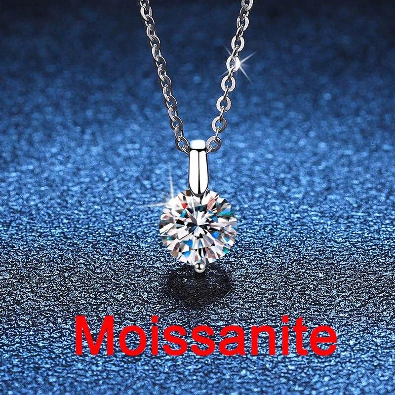 D Color 3 Carat Genuine  Moissanite Pendant Necklace For Women 100% S925 Pure Silver Round Diamond Neck Chain Fine Jewelry