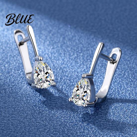 Long-lasting Shine Earrings 1 Pair Women Earrings Cubic Zirconia Drop-Shaped