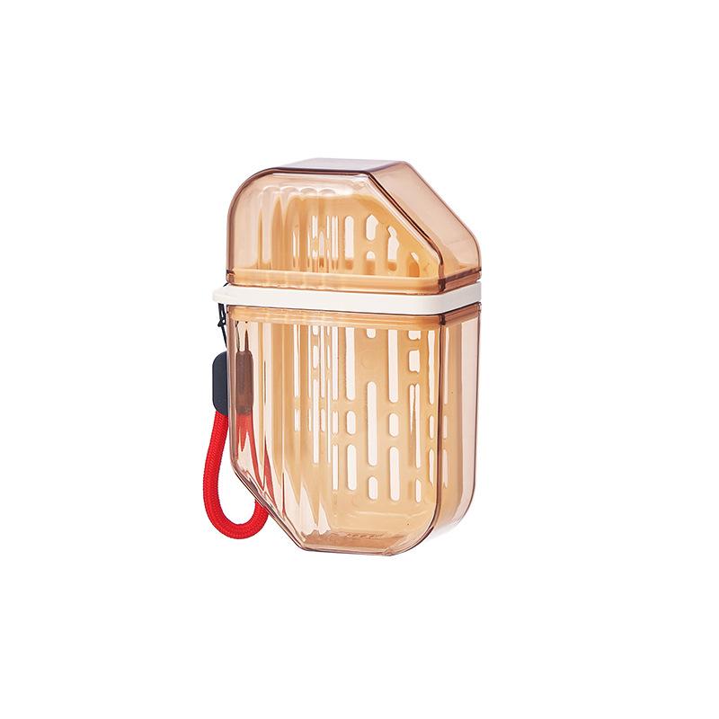 Double Layer Portable Drain Flap Soap Box Travel Multifunctional Soap Box Creative Soap Box жёлтый