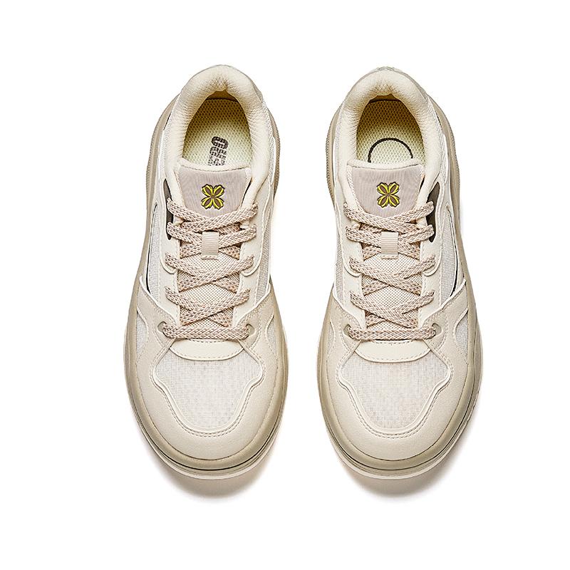 Anta Seaweed 2.0 Classic Versatile Comfortable Fashion Slip-Resistant Durable Breathable Low-Top Skate Shoes Women Sneaker Beige 922528011-5