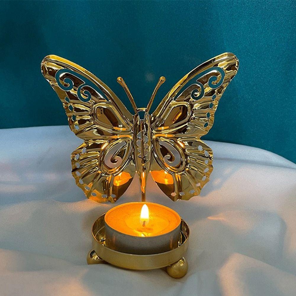 Elegant Butterfly Candlestick Ornaments Unique Iron Candle Stand Butterfly Candle Holders  Birthday
