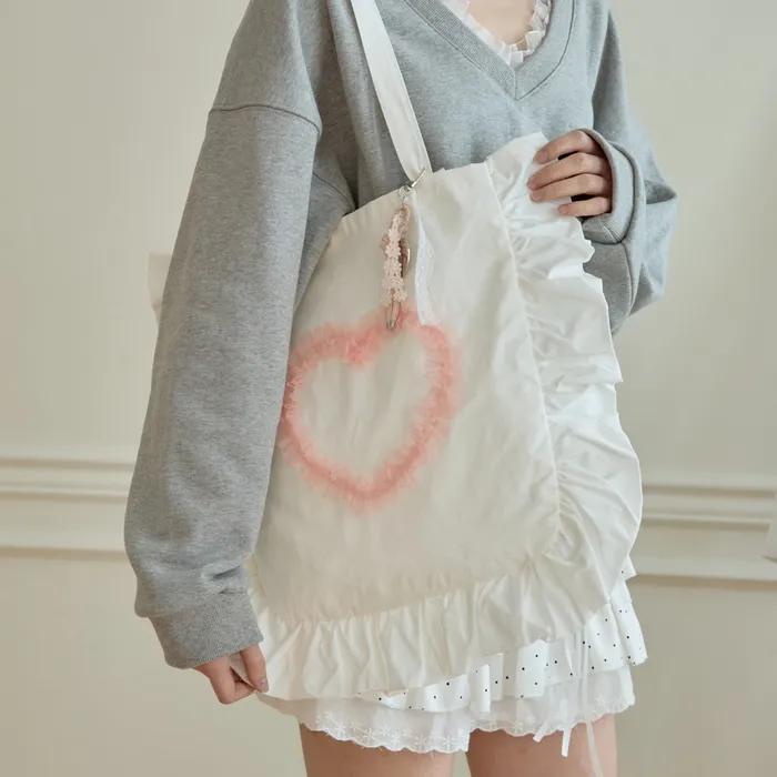 LOVE LETTER FRILL SHOULDER BAG_IVORY