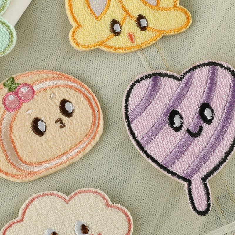 10 Pcs Hamburger Embroidered Patches Cookie Repair Patches Iron On Patches Applique Patches Sewing Patches for Clothes