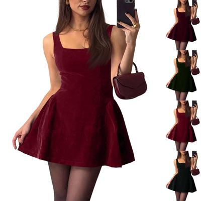 Women's Fashion Color Sleeveless Dress