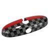 Black/Grey Checkered Red Rear View Mirror Cover For BMW MINI Cooper R55 R56 R57