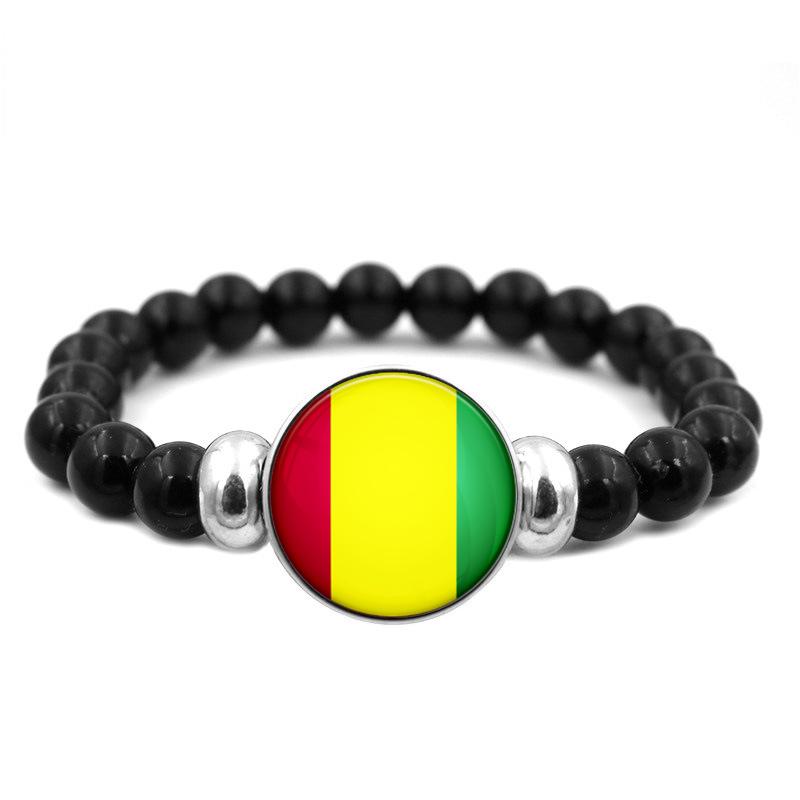 287 Länder Nationalflagge Druckknopf Elastisches Band Perlen Länderflagge Unabhängigkeitstag Perlen Schmuck Perlenarmband
