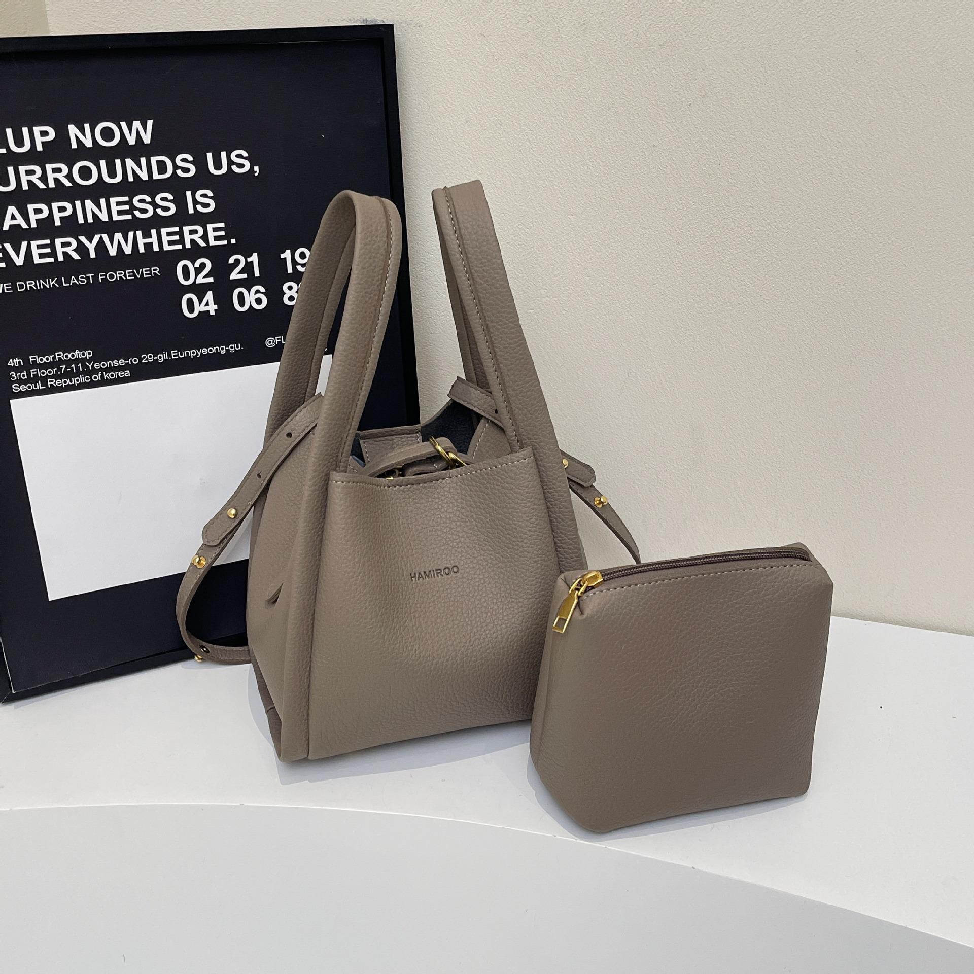 

Модная сумка-ведро кроссбоди из ПУ с текстурой личи для мамы и дочки