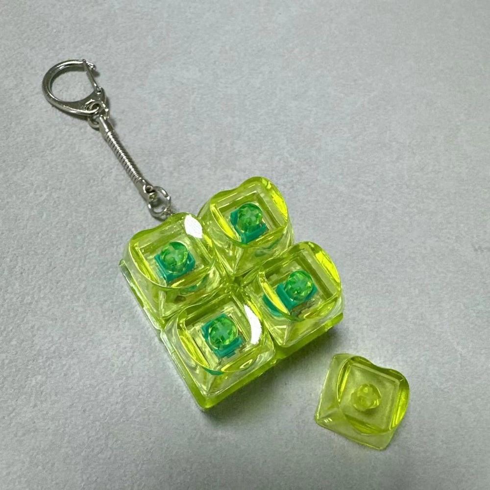 New 2/3/4 Keys Keyboard Keychain Key Button Pass The Time Keycap Keychain Transparent Stress Relief Pinch Adult