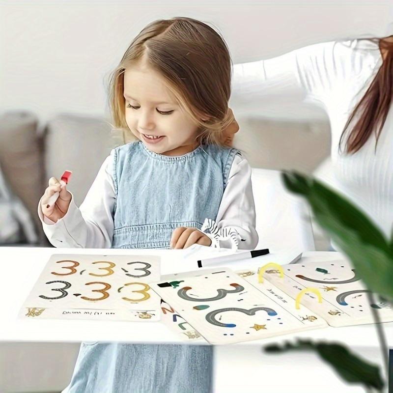 Preschool Handwriting Practice Book with 36 Reusable Pages for Fine Motor Skills and Writing Training