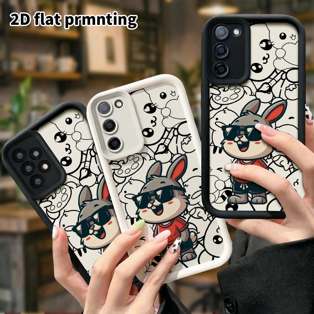 Phone Case: 2D Flat, Suitable for Samsung Galaxy A34 A35 M05 M06 S20 S22 S21 FE Plus 5G Protective Case, Trendy Cool Little Bunny, Perfect Christmas a