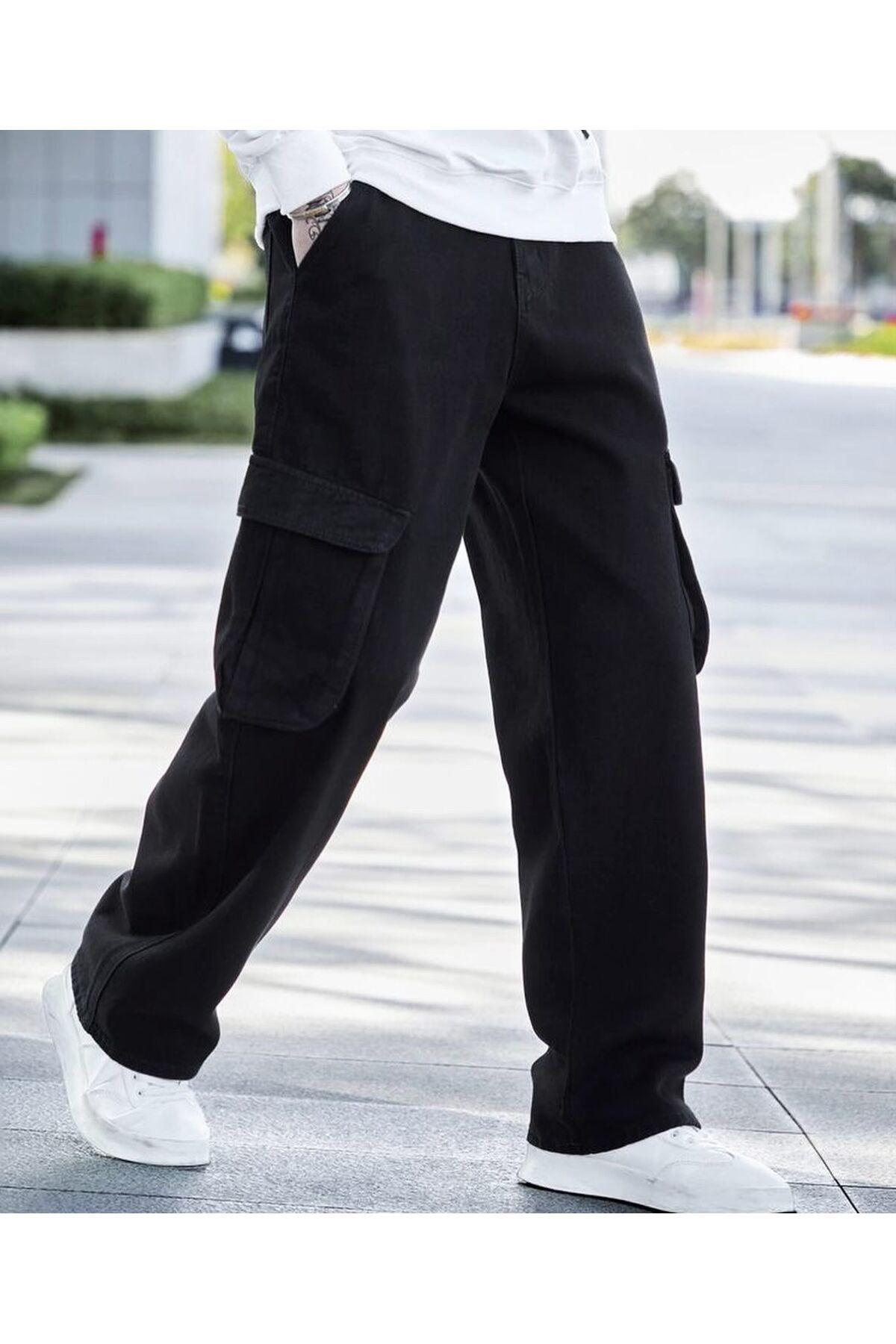 

Men s Plus Size Plus Size Pants Black Color Cargo Pants