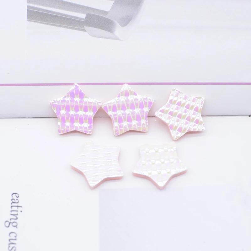 50Pcs 20mm PU Leather Star Applique for Handmade Hat Clothes Sewing Patches DIY Baby Headwear BB Clips Bow Decor Accessories