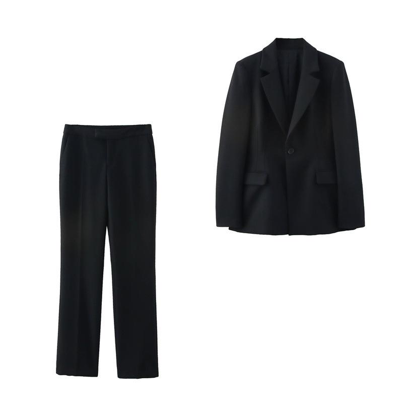 

TAOP&ZA Women s Elegant Shoulder-Slimming Suit with Flared Pants - Spring/Summer Collection S