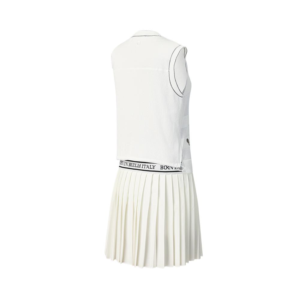 Fila Tennis Solid Color V-Neck Comfortable Sleeveless Dress Women dresses A11W623347FWT