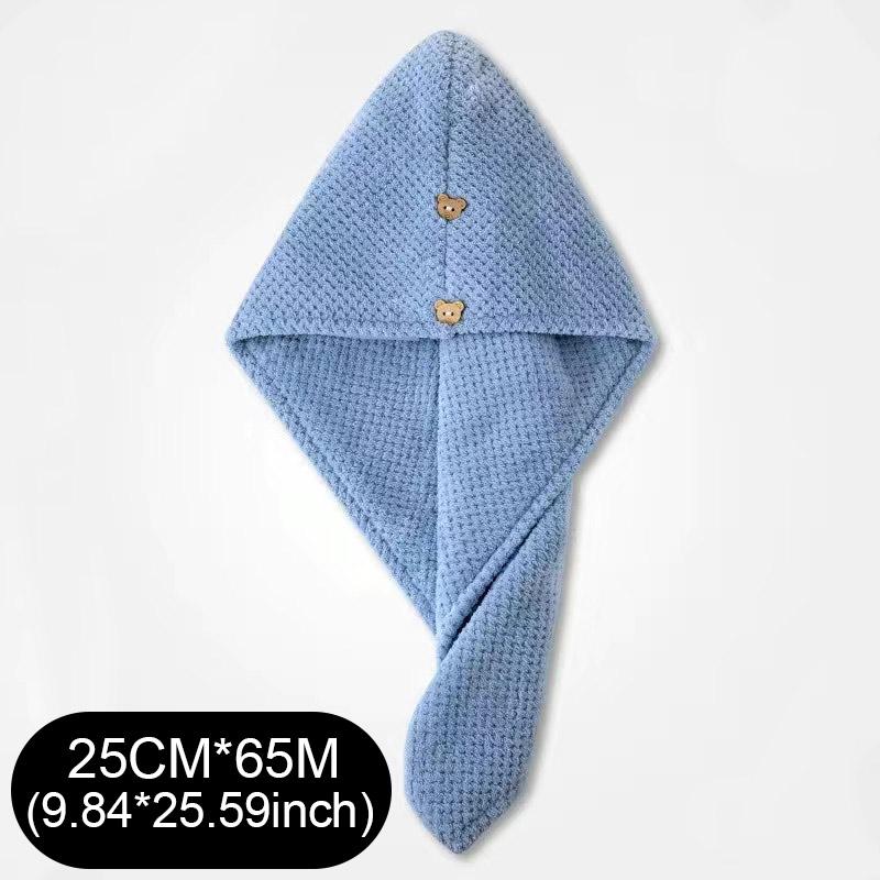 Double-layer Women'S Quick-Dry Microfiber - Hair Drying Sports Towel Soft Face Wet Solid Super Absorption Turban Dry Hair Cap